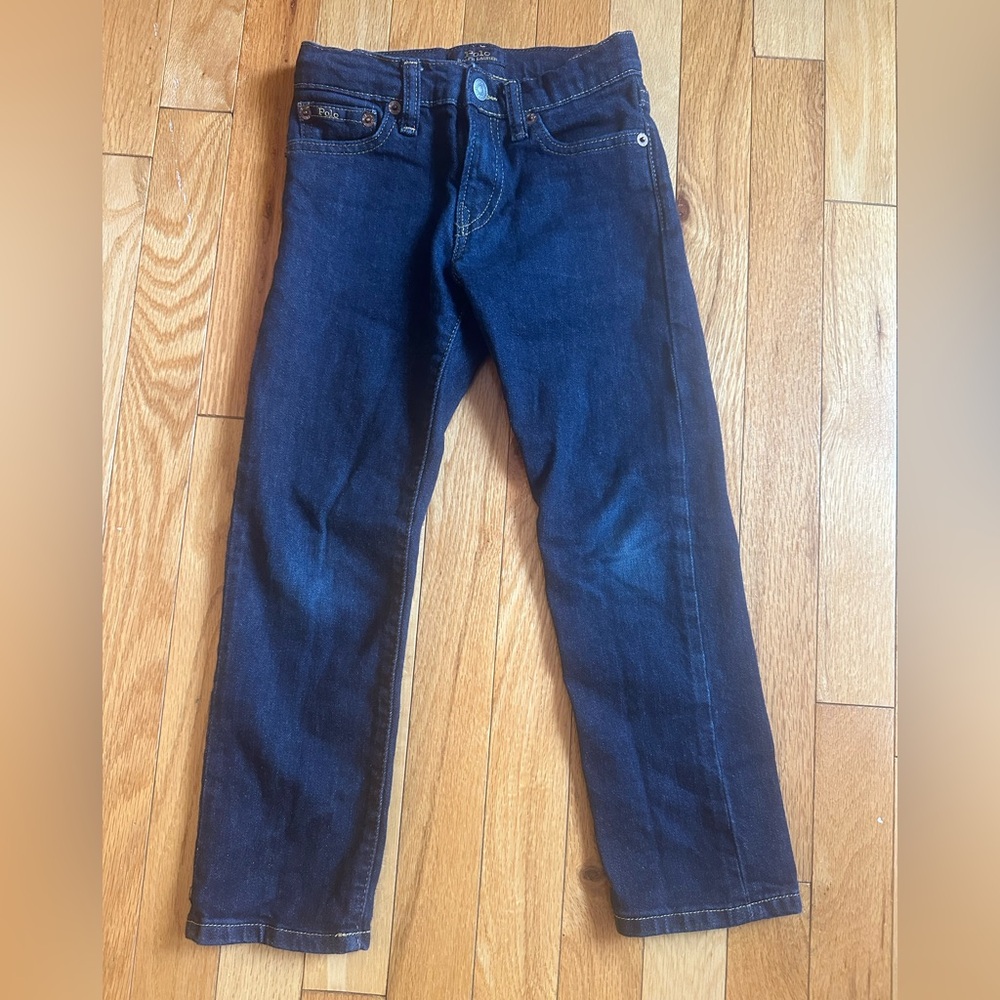 Ralph Lauren Boys Dark Indigo Adjustable waist Straight Jeans